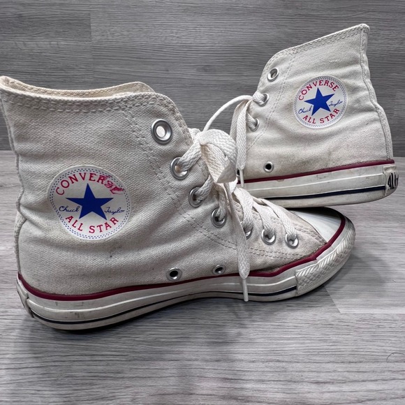 Vintage Converse Chuck Taylor All Star High Top Canvas Sneakers White Size 4 US - Picture 12 of 13